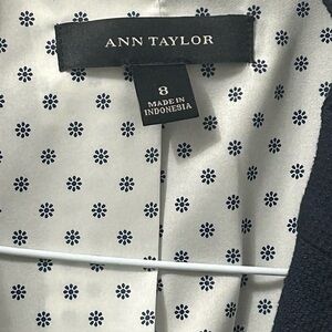Ann Taylor Navy Blazer with Polka Dot Lining